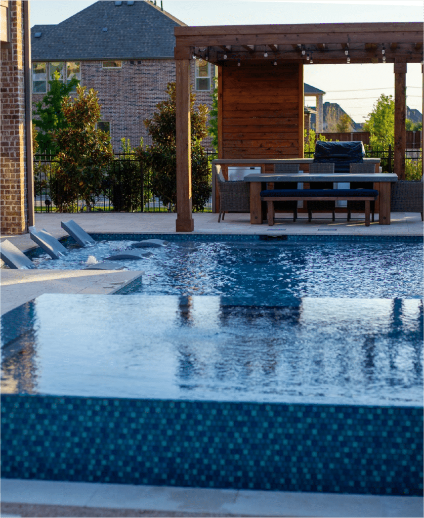 Pool with seats in.