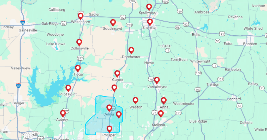 Areas served map.