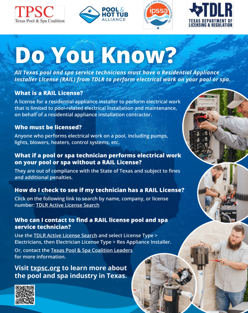 a "did you know?" pool industry banner.